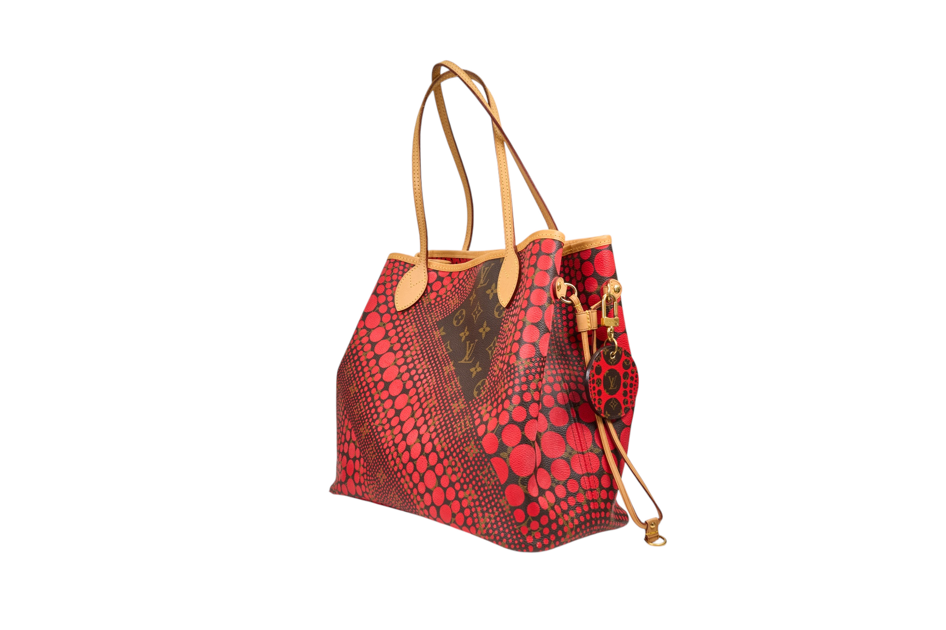 Louis Vuitton Neverfull MM Monogram Kusama Dots Red