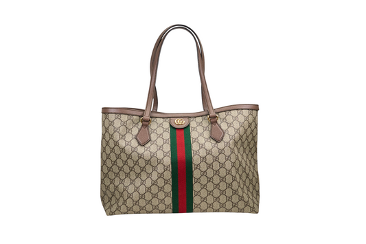 Gucci Ophidia GG Medium Tote in Beige & Ebony