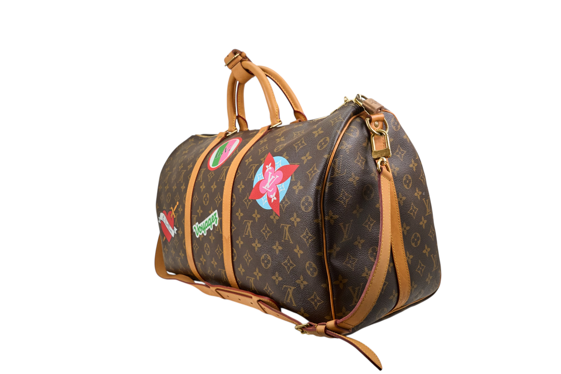 Louis Vuitton Keepall Badouliere 45 Monogram World Tour Stickers