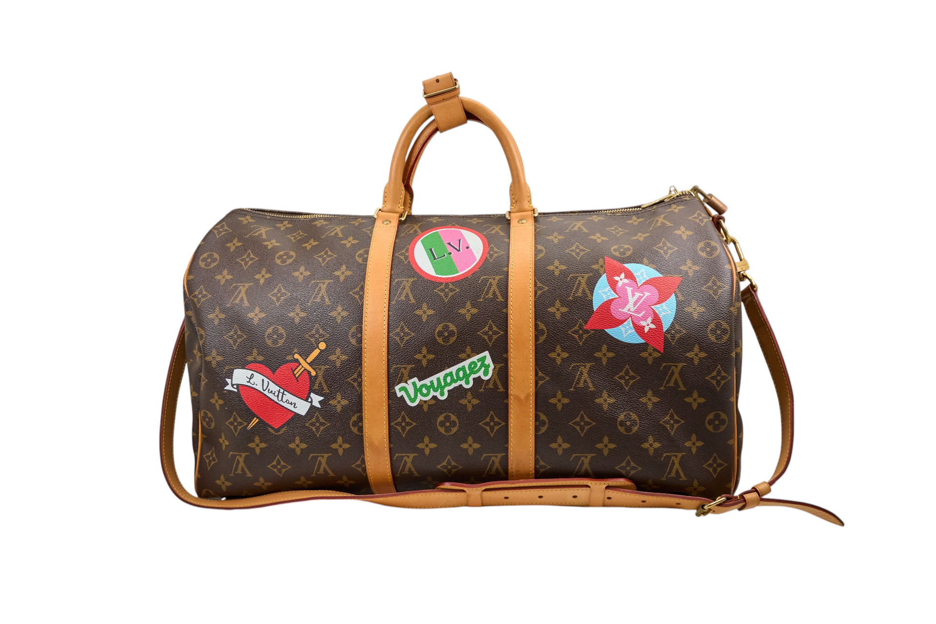 Louis Vuitton Keepall Badouliere 45 Monogram World Tour Stickers