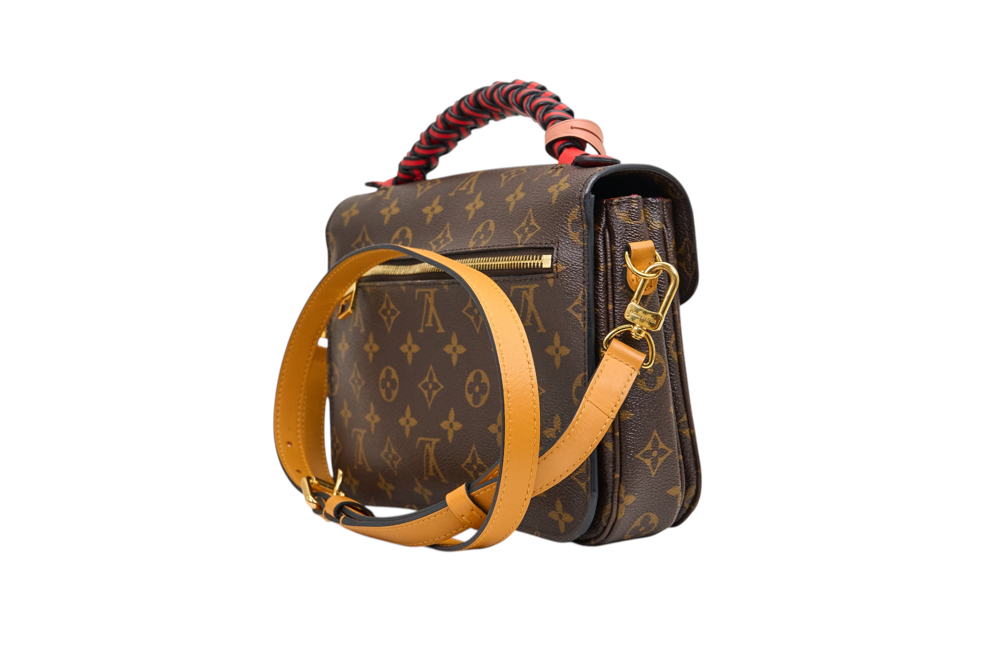 Louis Vuitton Pochette Metis Monogram Braided Coquelicot