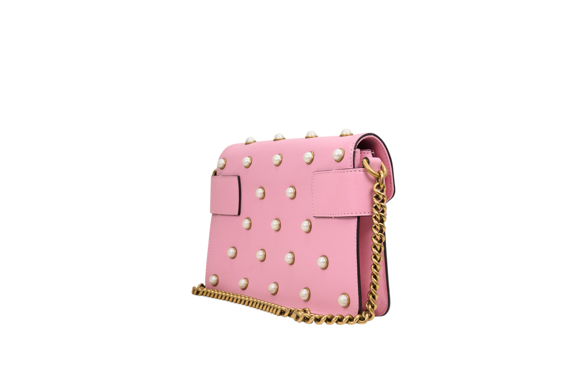 Gucci Broadway Pearl Pink Bee Crossbody on Chain