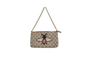 Gucci GG Supreme Bee Chain Wallet