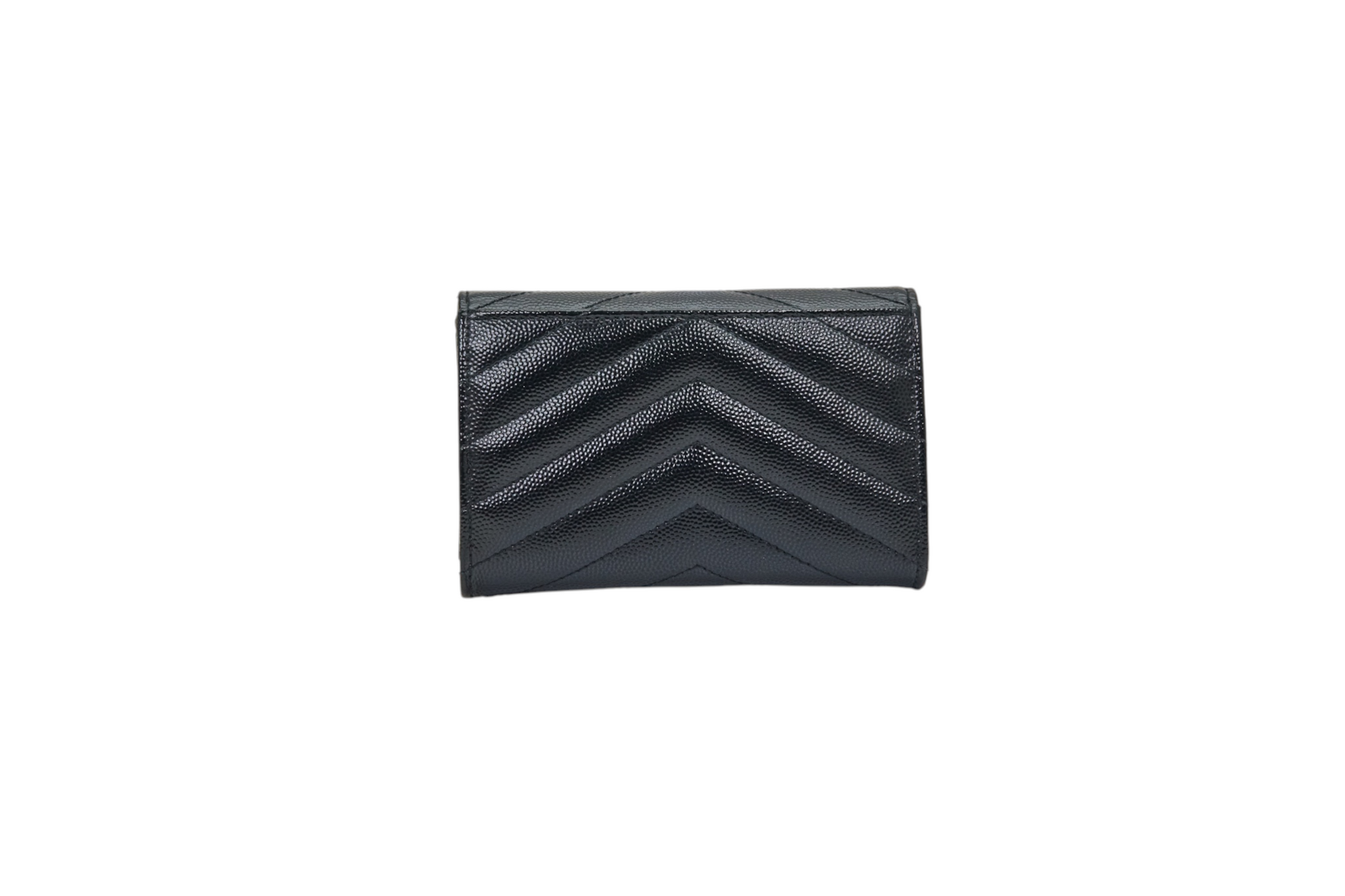YSL Monogram Small Flap Wallet in Grained Leather