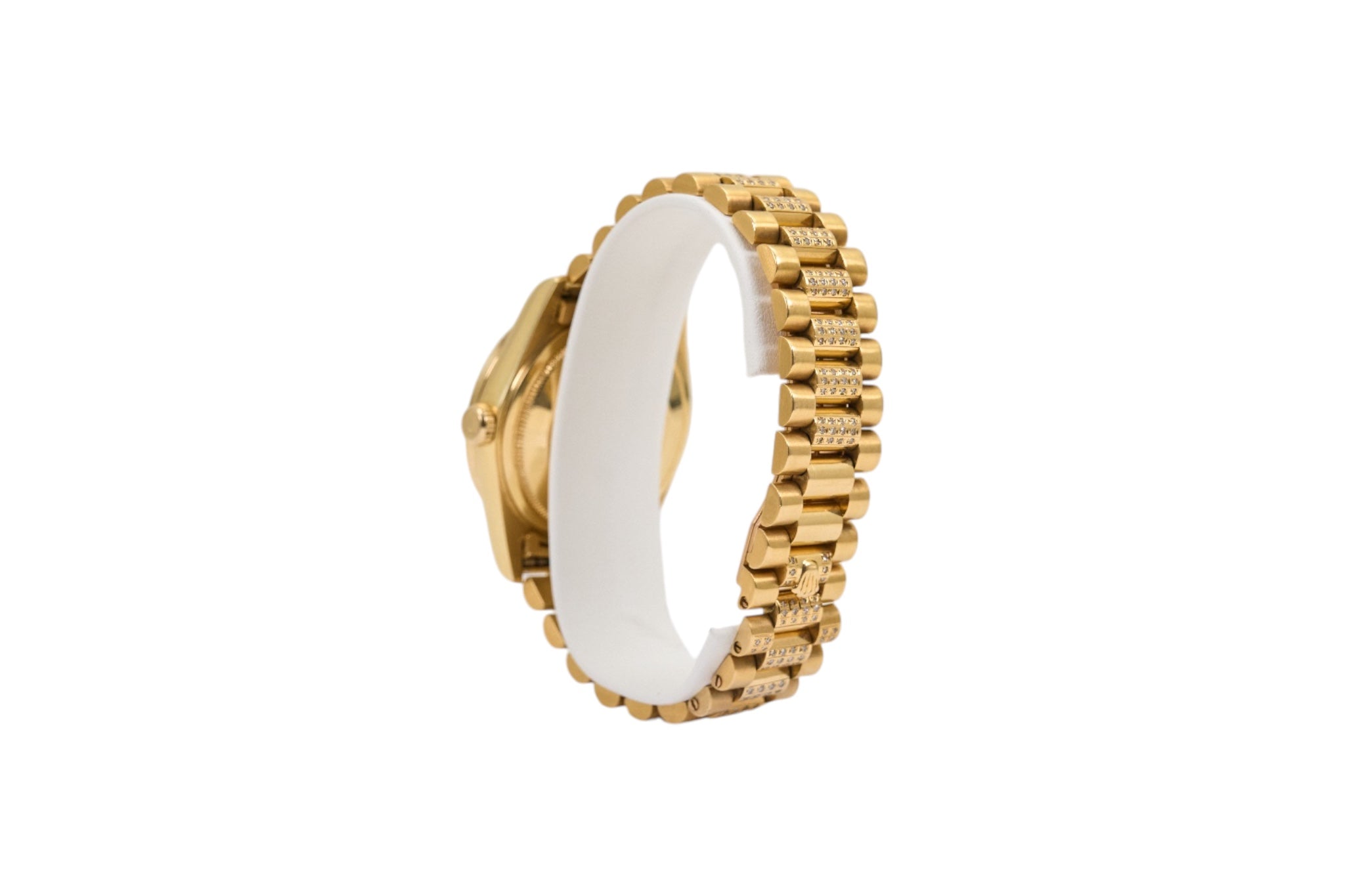 36mm Rolex President in 18K Yellow Gold Featuring Natural Diamond/Ruby Bezel & Center Links