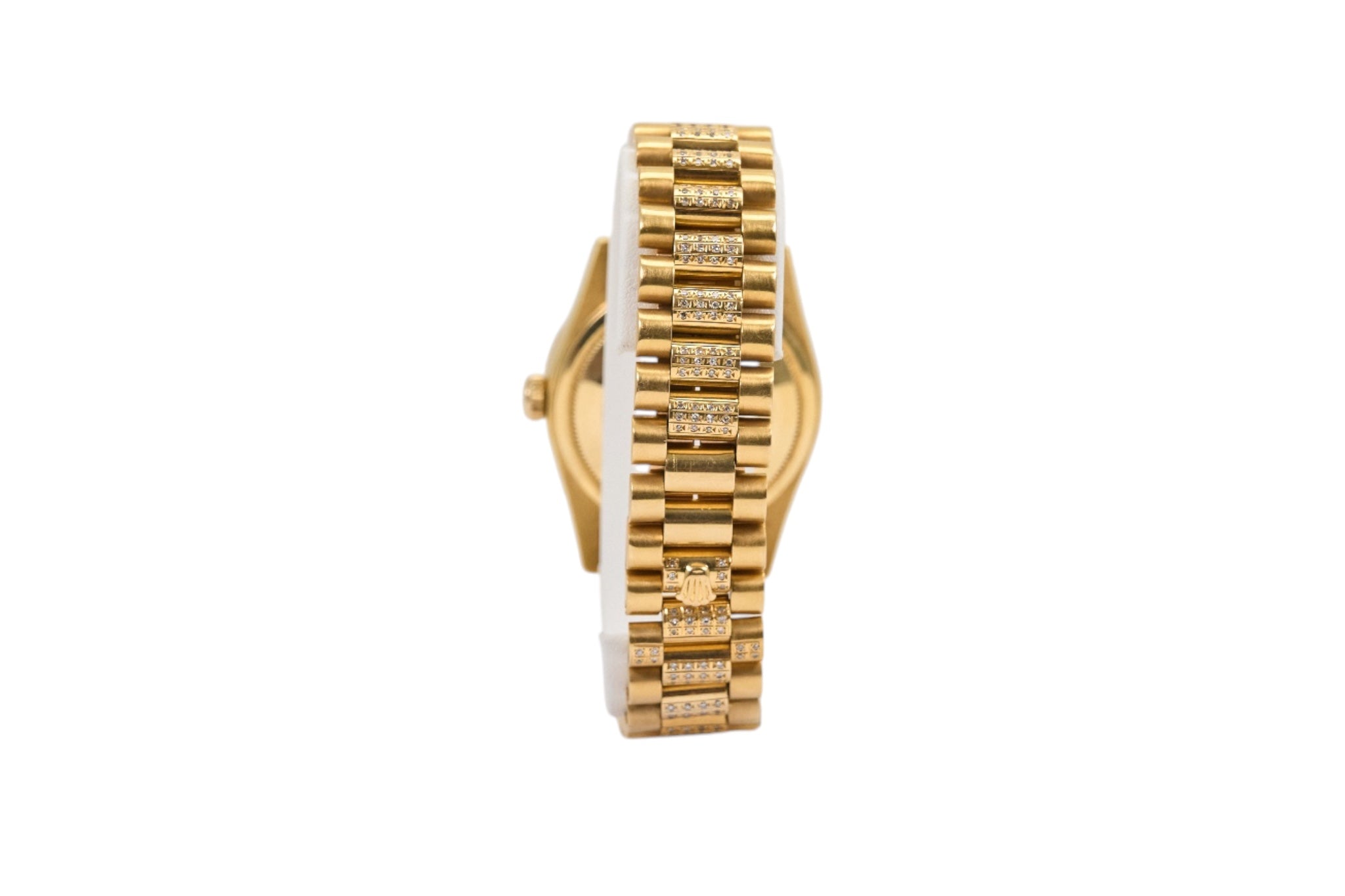 36mm Rolex President in 18K Yellow Gold Featuring Natural Diamond/Ruby Bezel & Center Links
