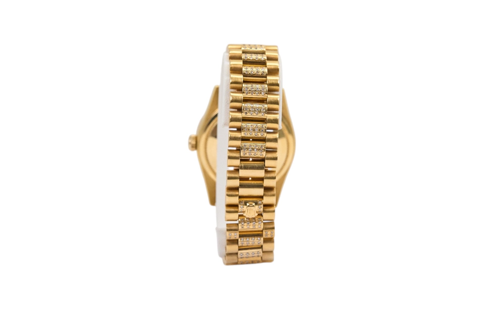 36mm Rolex President in 18K Yellow Gold Featuring Natural Diamond/Ruby Bezel & Center Links