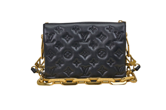 Louis Vuitton Coussin PM Monogram Embossed Puffy Lambskin Noir