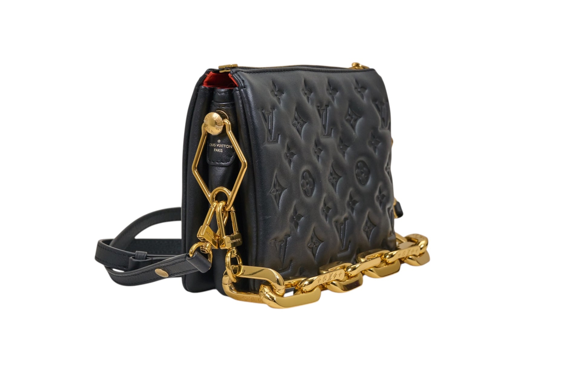 Louis Vuitton Coussin PM Monogram Embossed Puffy Lambskin Noir