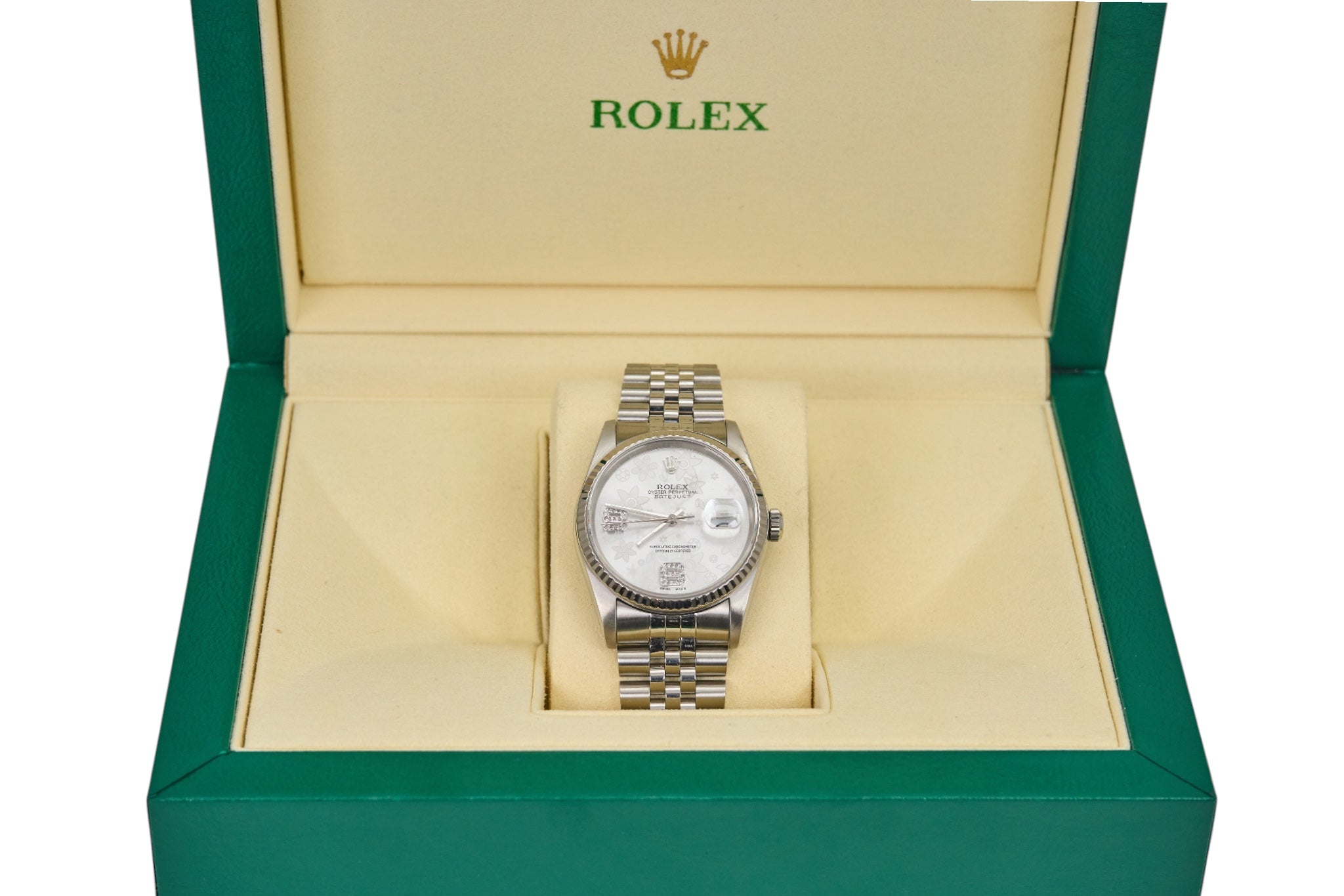 36mm Rolex Datejust Sainless Floral Dial (1988)