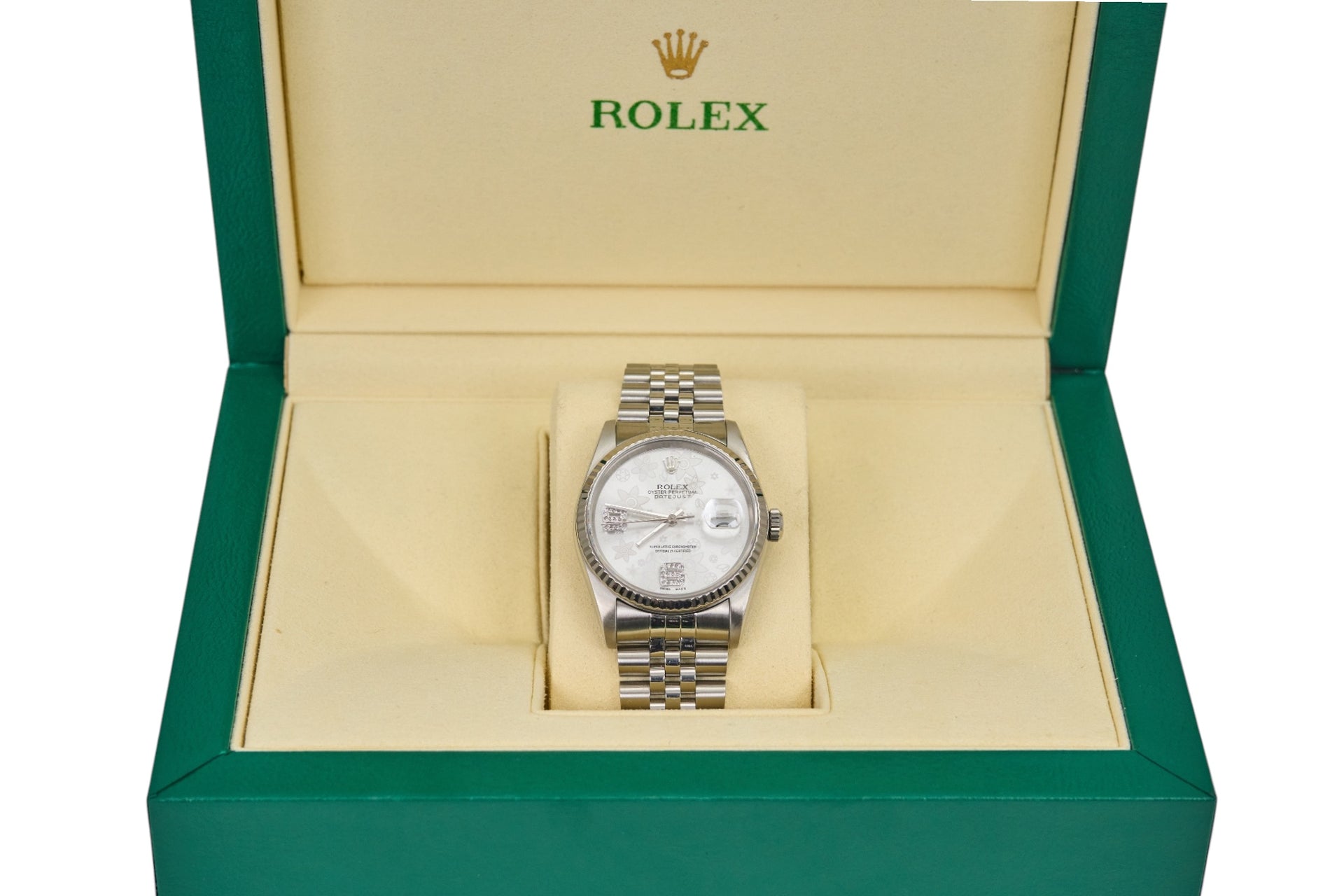 36mm Rolex Datejust Sainless Floral Dial (1988)
