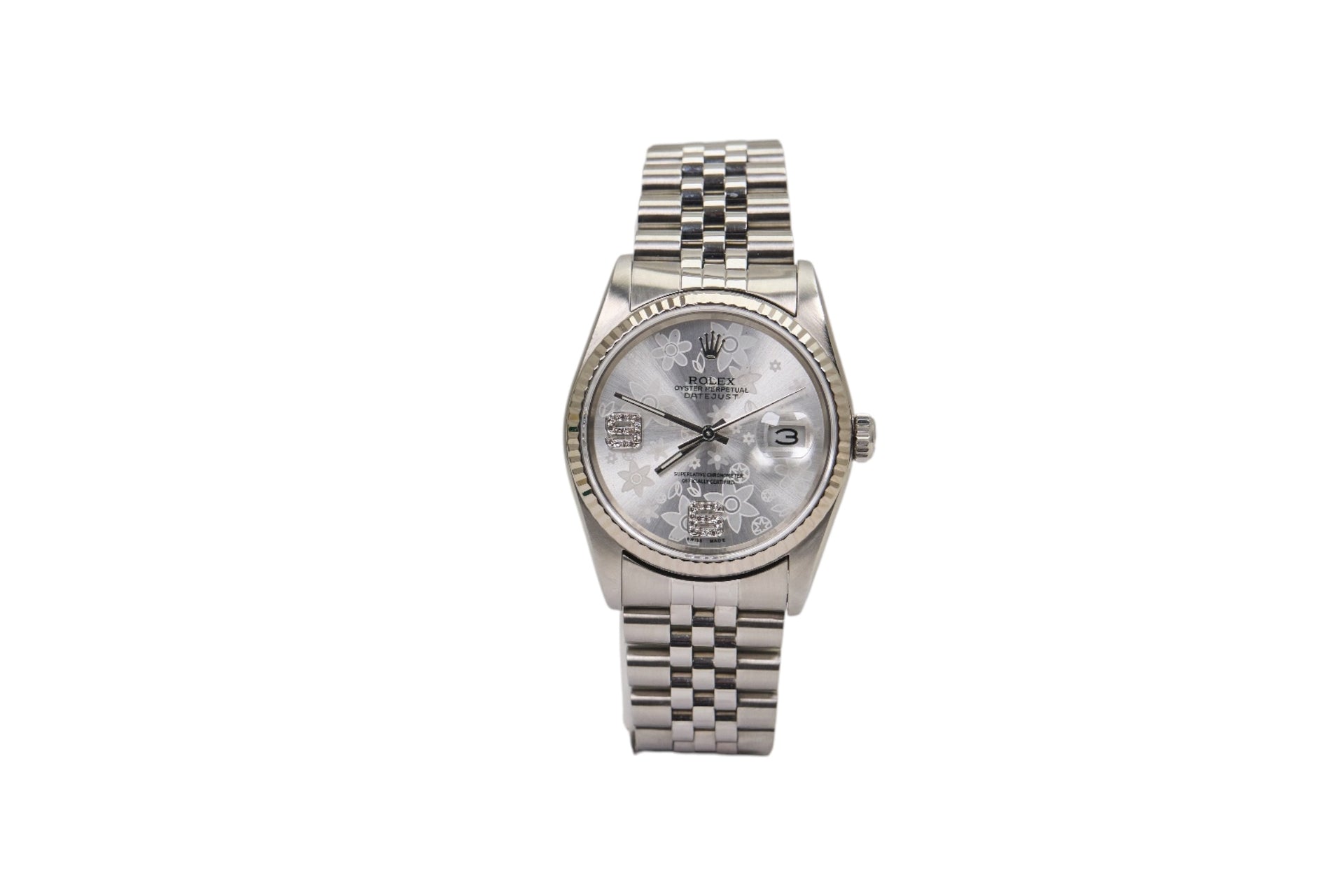 36mm Rolex Datejust Sainless Floral Dial (1988)