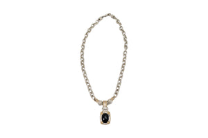Vahan Natural Diamond & Onyx Pendant Set in 14K Yellow Gold & Sterling Silver on Vahan Chain