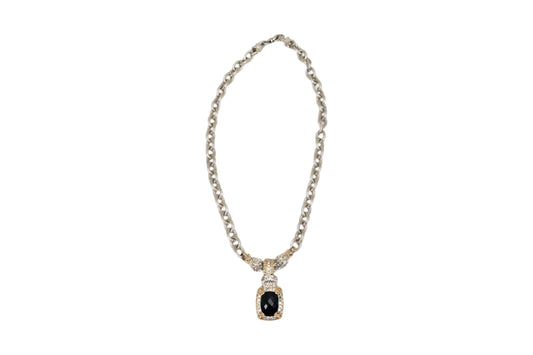 Vahan Natural Diamond & Onyx Pendant Set in 14K Yellow Gold & Sterling Silver on Vahan Chain