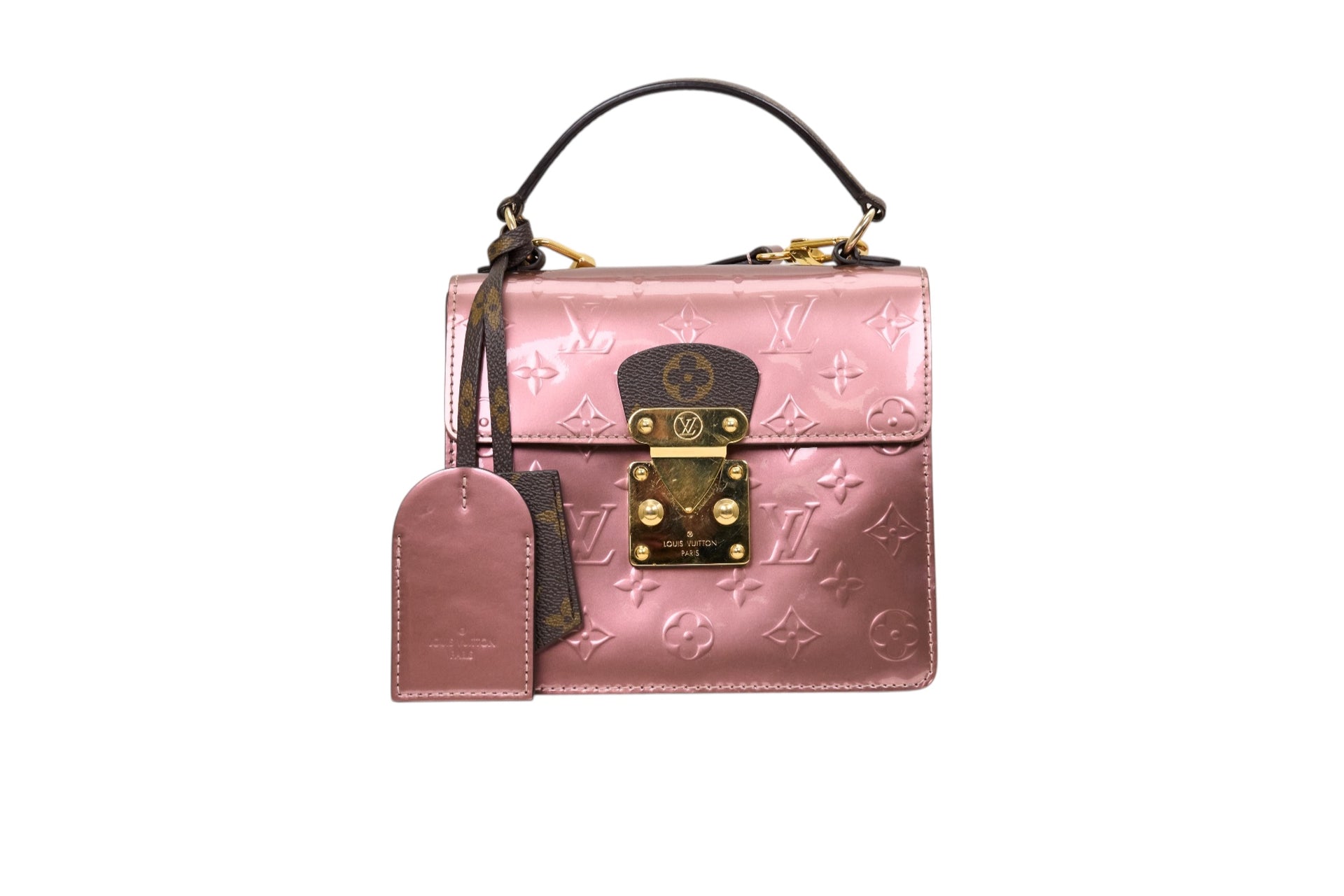 Louis Vuitton Spring Street PM Monogram Vernis Rose Pearl