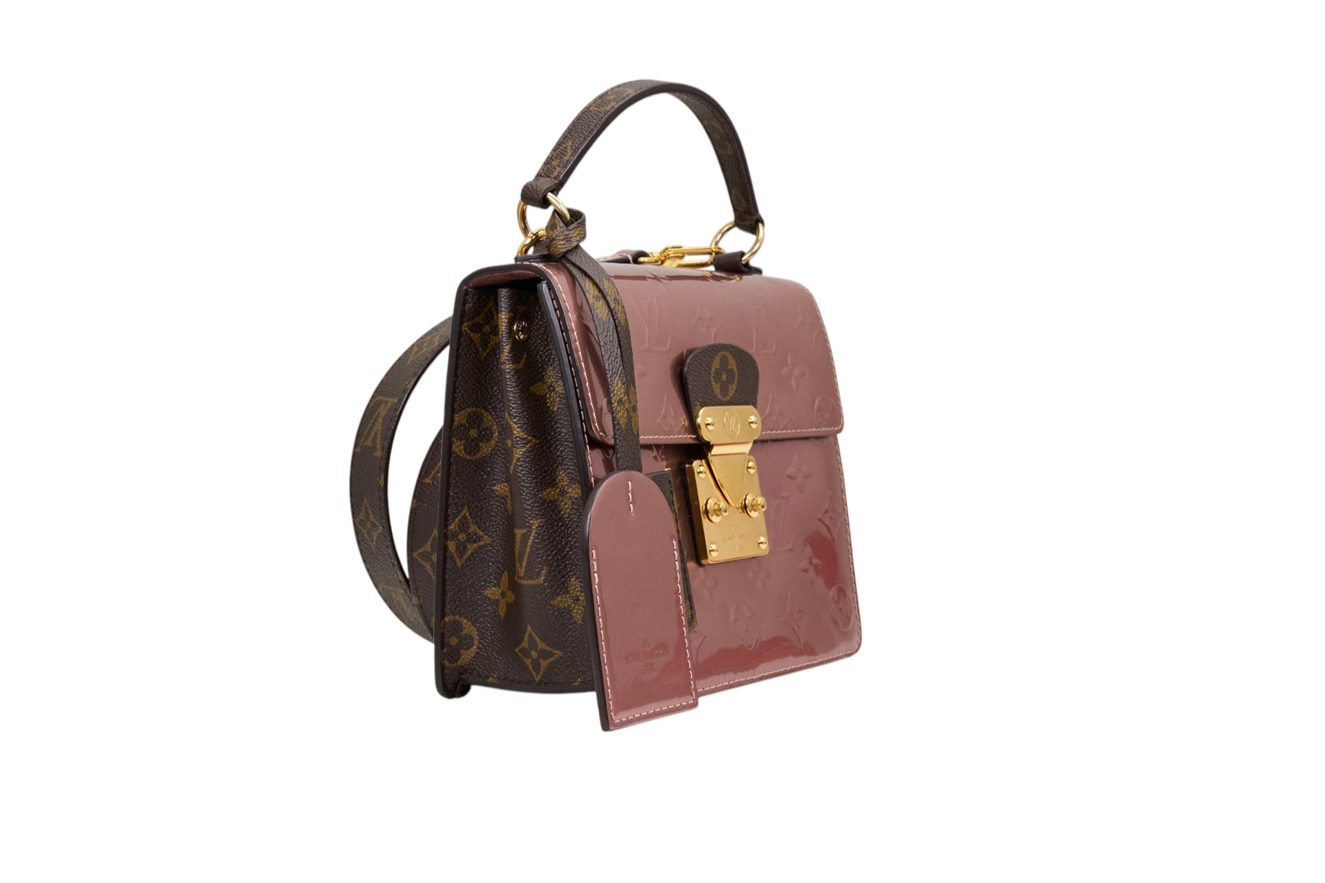Louis Vuitton Spring Street PM Monogram Vernis Rose Pearl