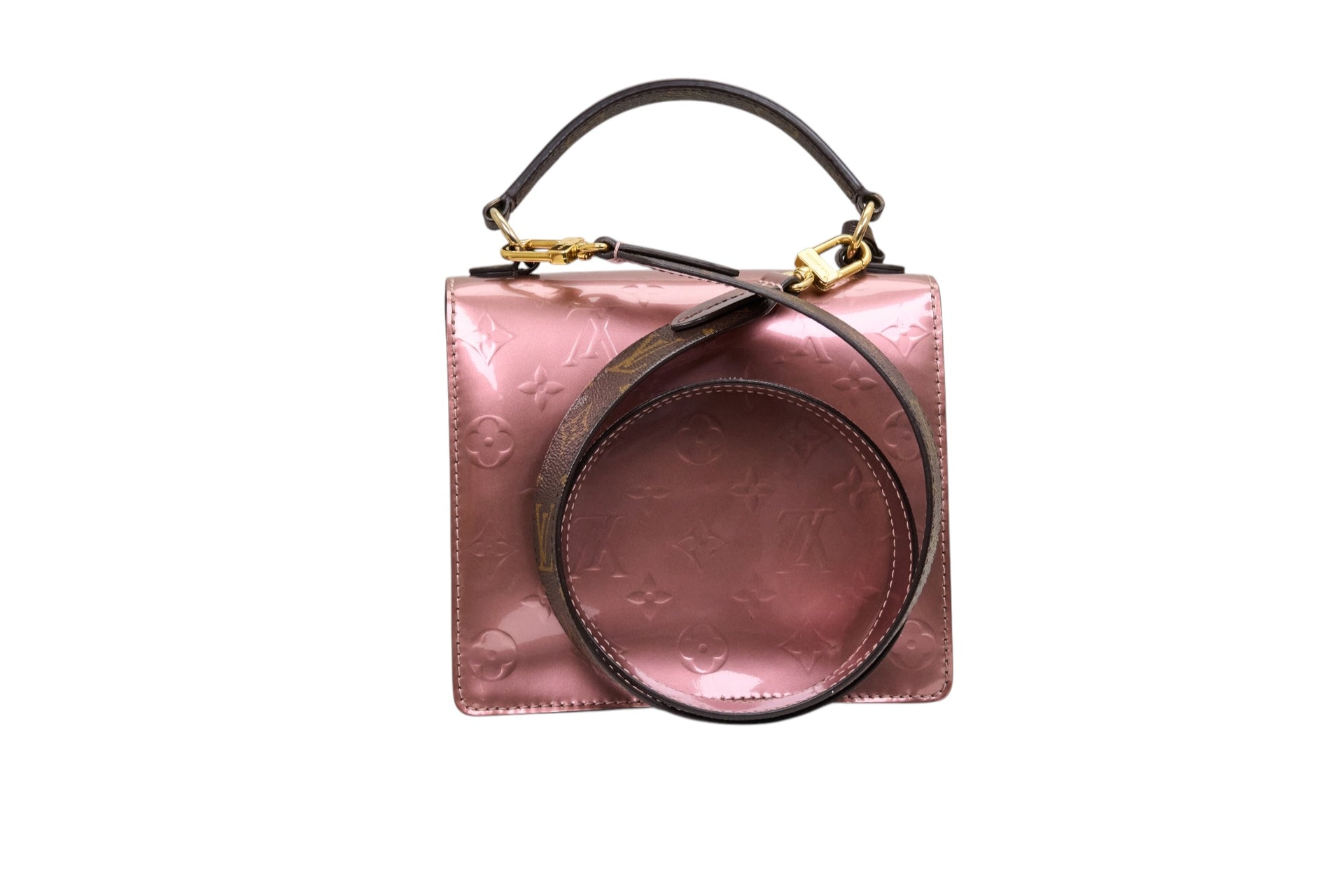 Louis Vuitton Spring Street PM Monogram Vernis Rose Pearl
