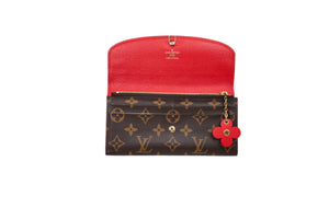 Louis Vuitton Emilie Wallet Monogram Bloom Flower Coquelicot