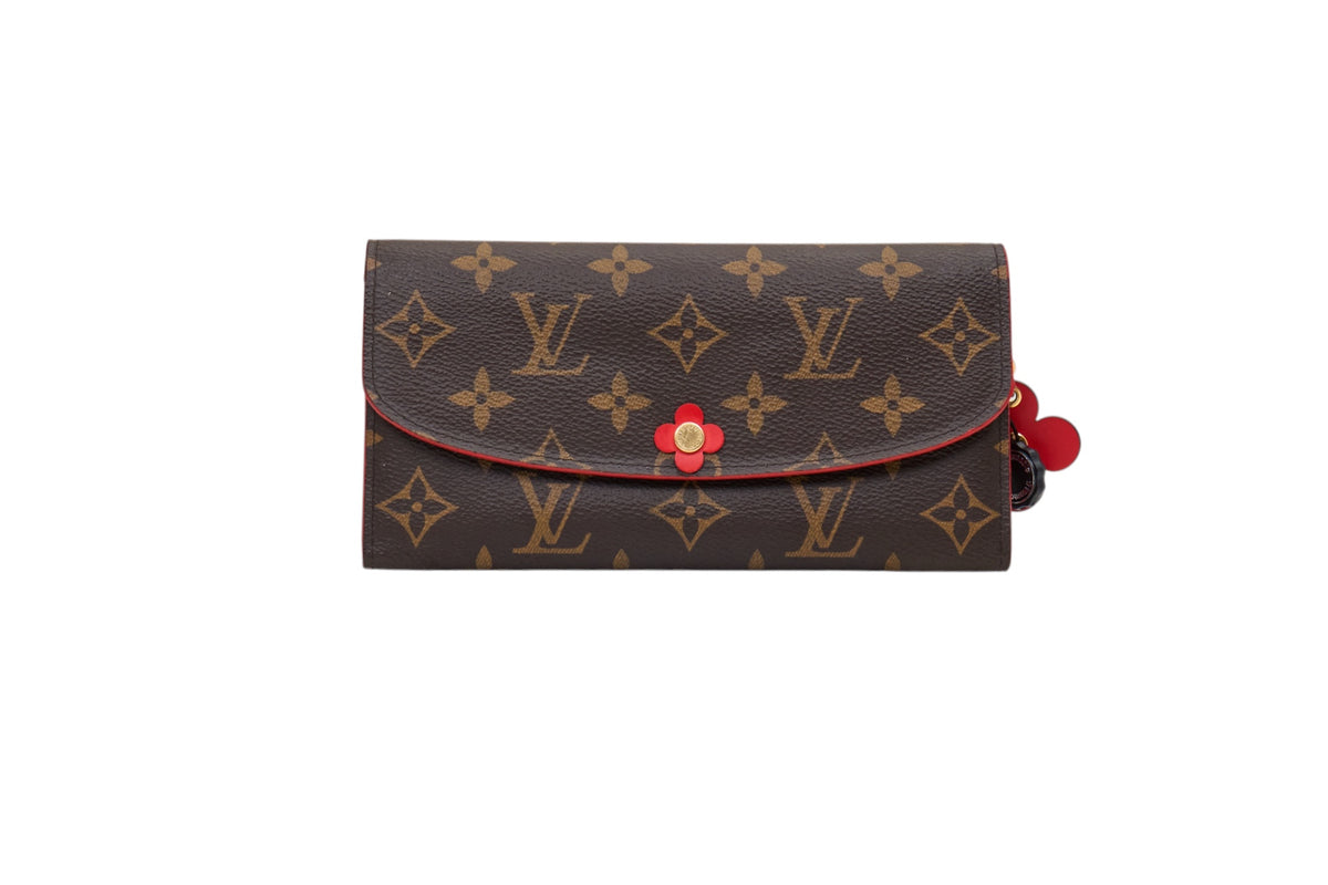 Louis Vuitton Emilie Wallet Monogram Bloom Flower Coquelicot