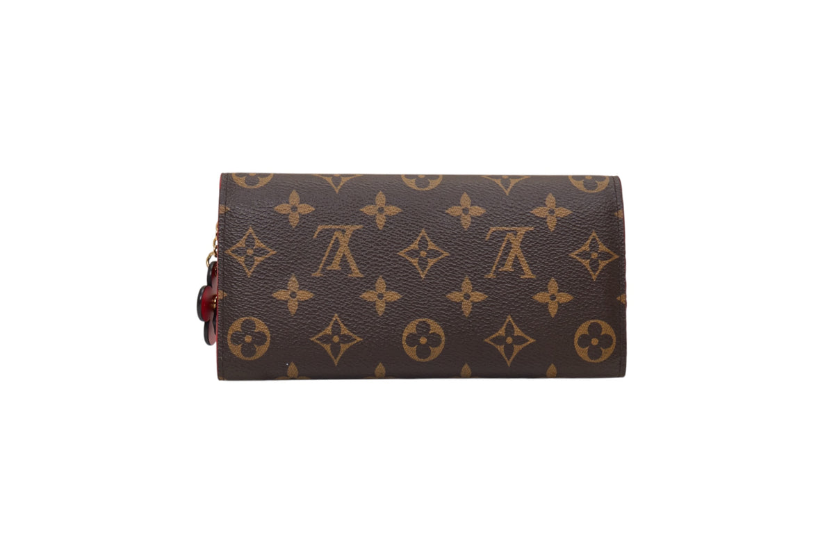 Louis Vuitton Emilie Wallet Monogram Bloom Flower Coquelicot