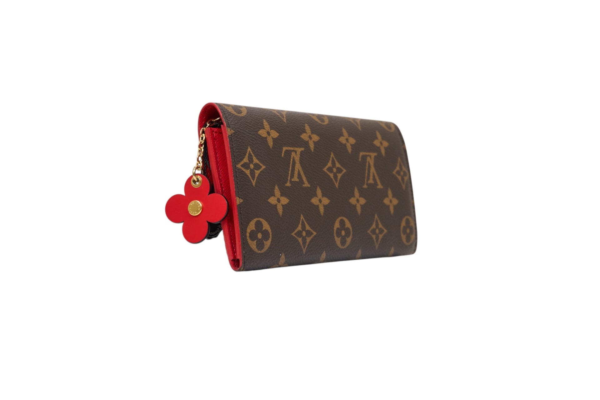 Louis Vuitton Emilie Wallet Monogram Bloom Flower Coquelicot