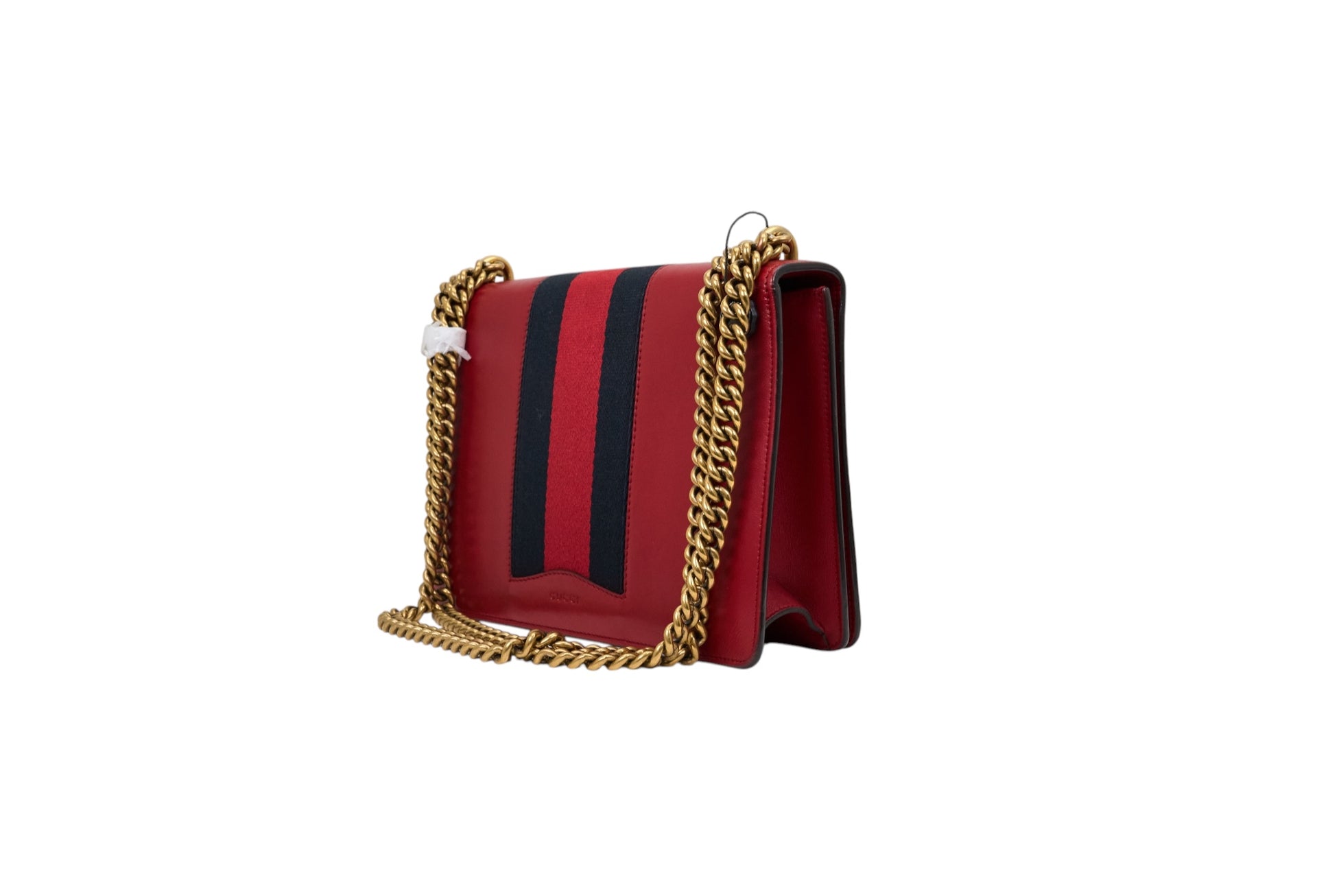Gucci Red Leather Beaded Eye Bow Peony Shoulder Bag
