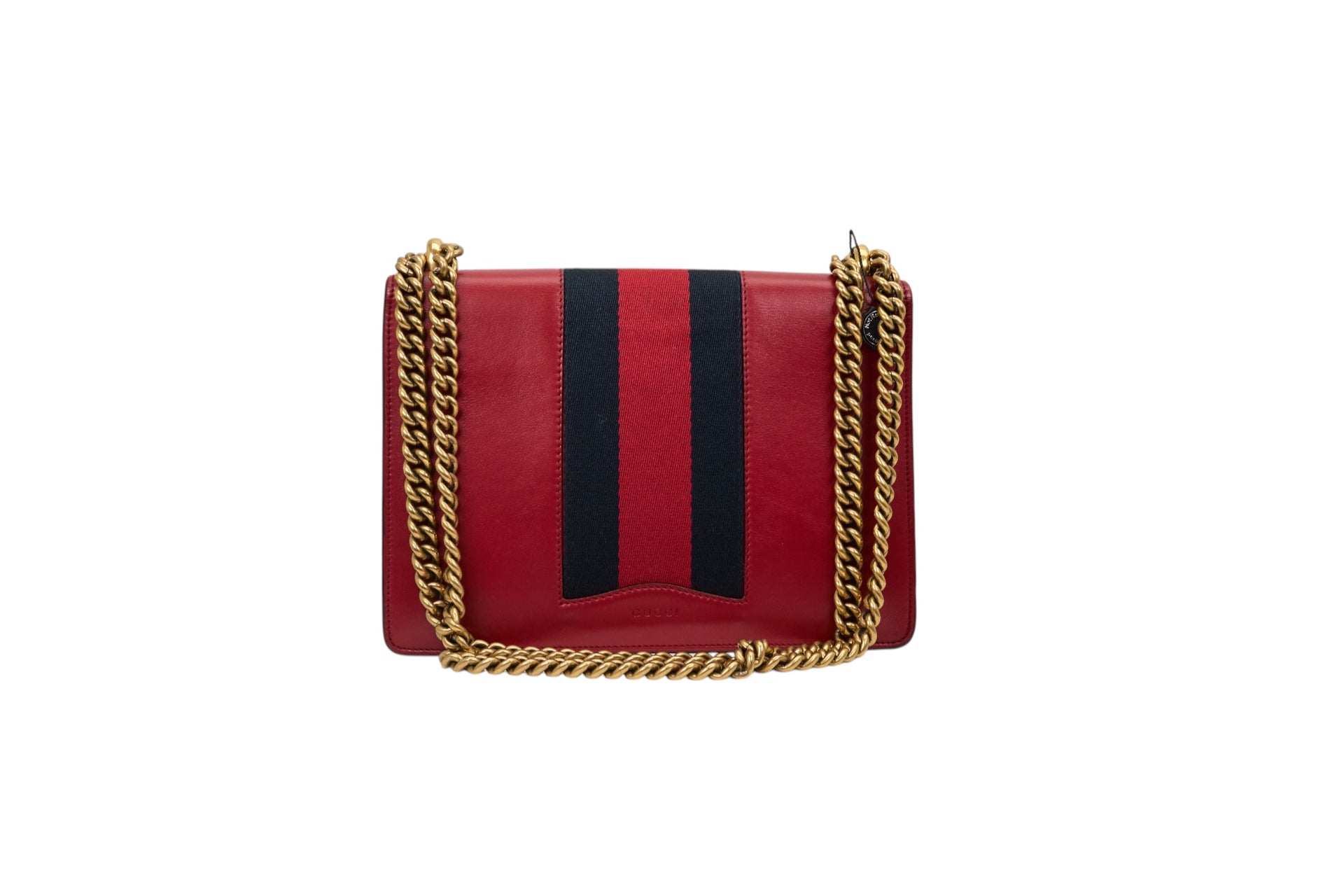 Gucci Red Leather Beaded Eye Bow Peony Shoulder Bag