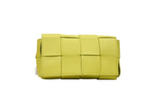 Bottega Veneta Casette Crossbody Bag in Yellow Intrecciato Lambskin Leather