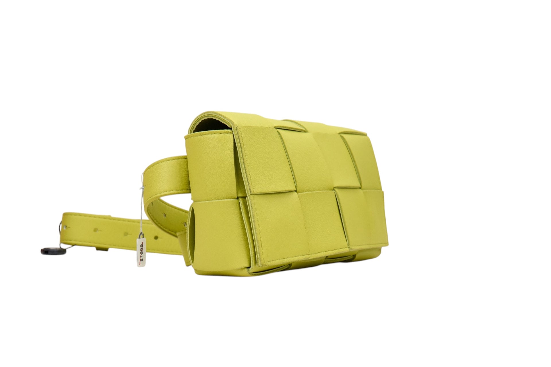 Bottega Veneta Casette Crossbody Bag in Yellow Intrecciato Lambskin Leather