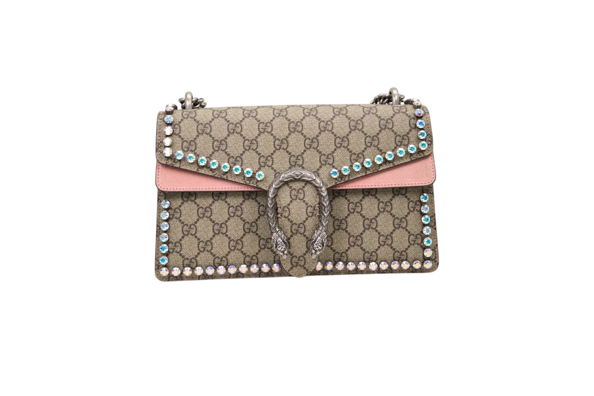 Gucci GG Dionysus Supreme Crystal Studded Medium Shoulder Bag