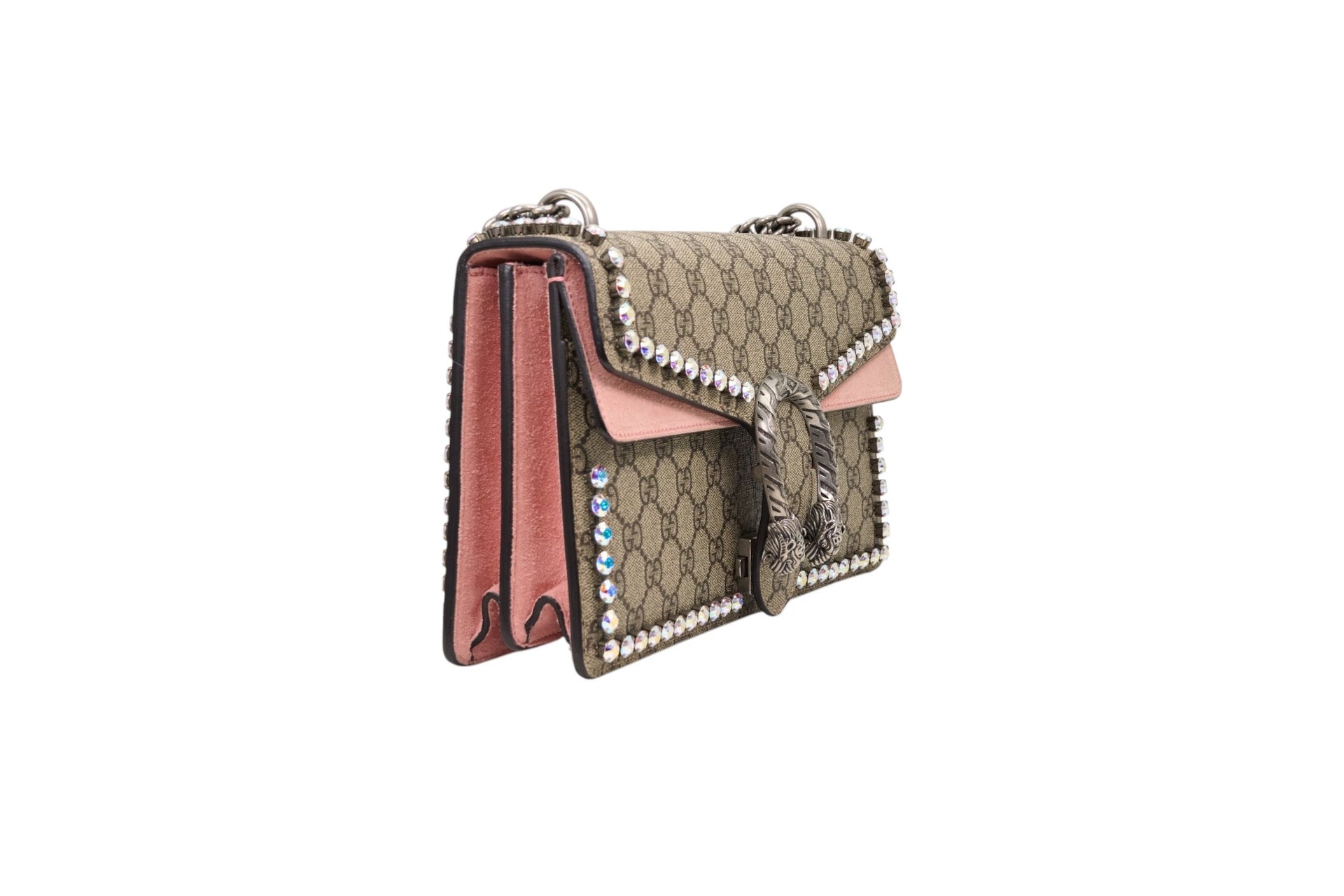 Gucci GG Dionysus Supreme Crystal Studded Medium Shoulder Bag