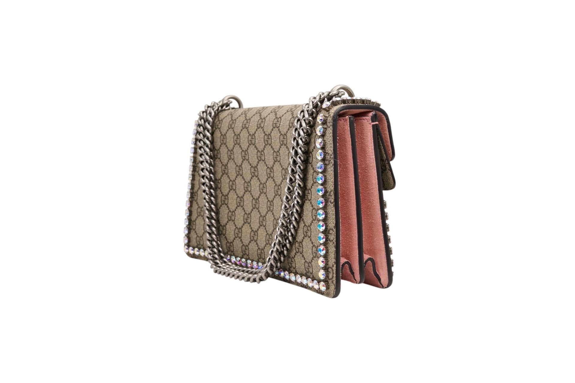 Gucci GG Dionysus Supreme Crystal Studded Medium Shoulder Bag