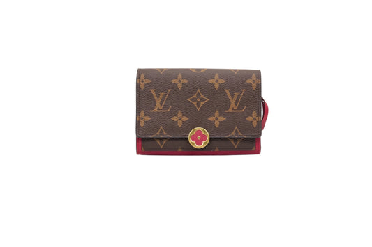 Louis Vuitton Flore Compact Wallet Monogram Bloom Flower Fuchsia