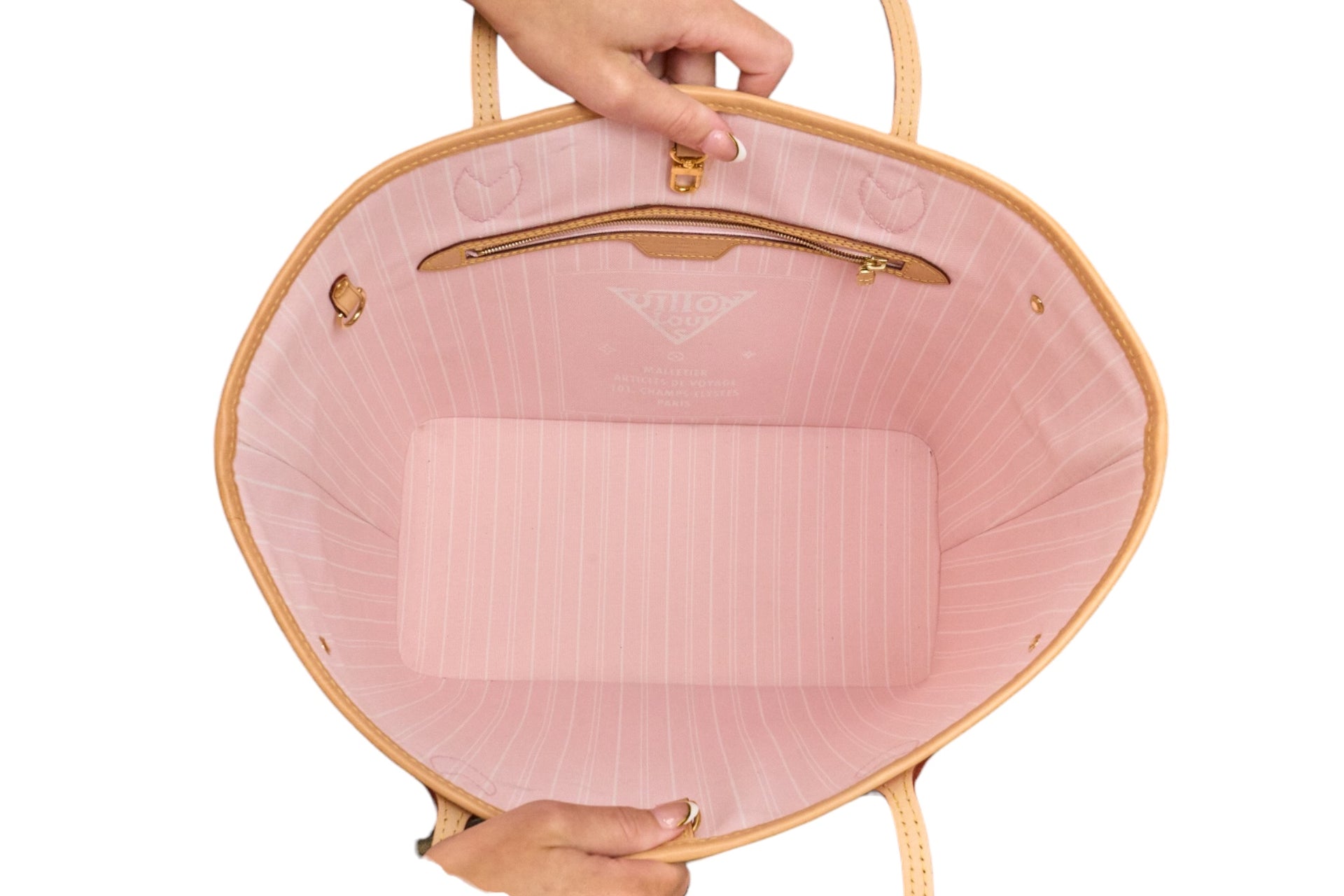 Louis Vuitton Neverfull MM Monogram Giant By The Pool Light Pink