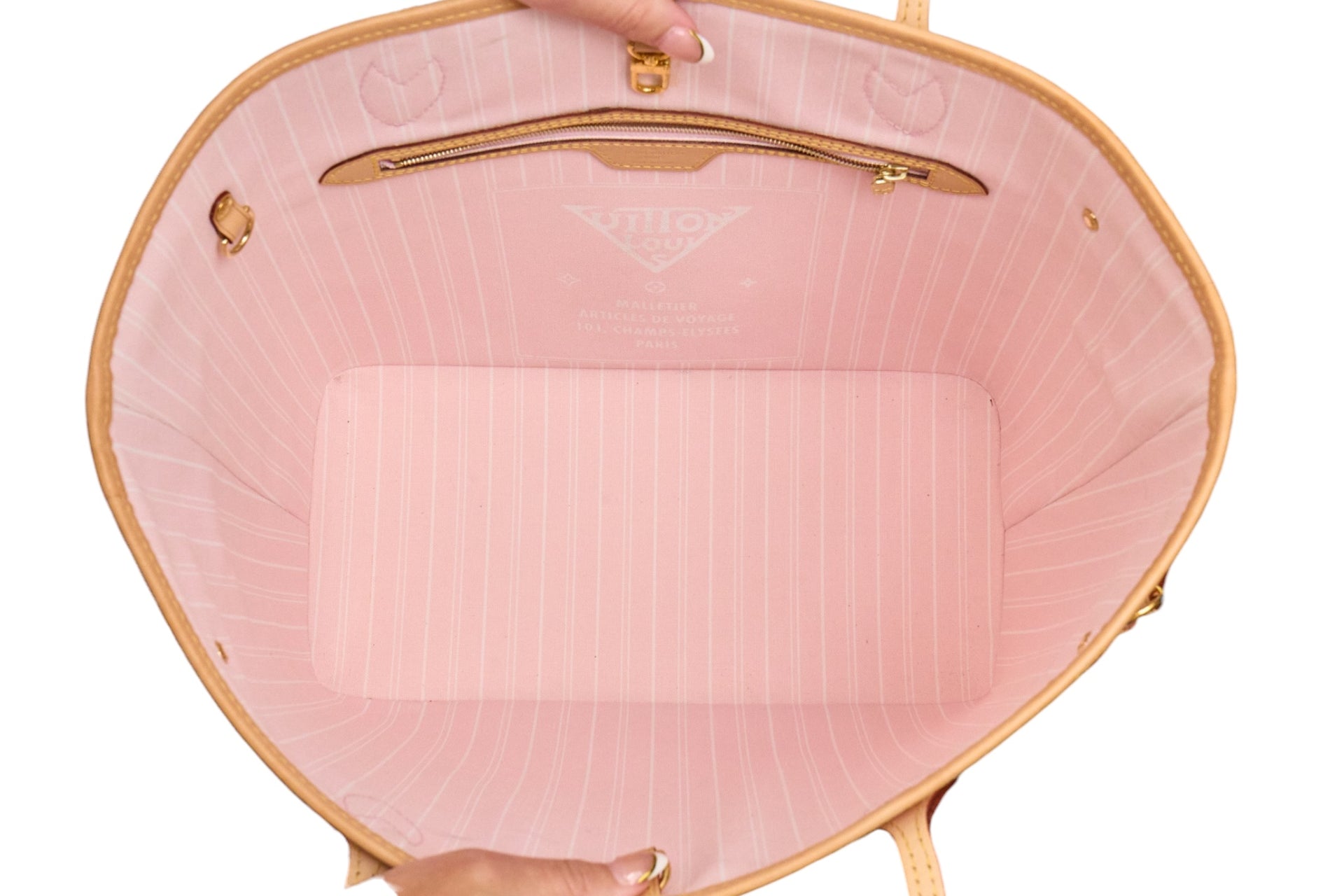 Louis Vuitton Neverfull MM Monogram Giant By The Pool Light Pink