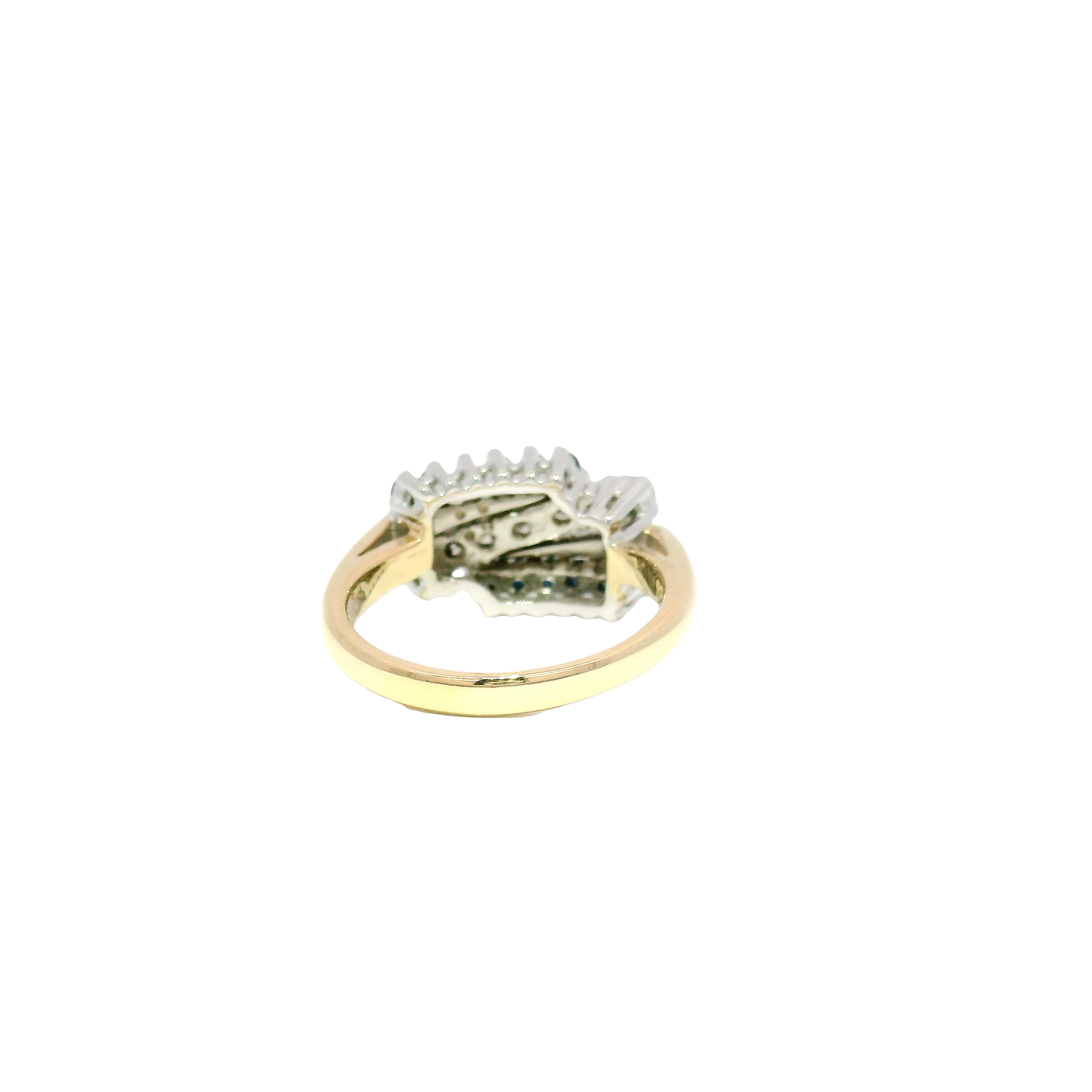 Natural Sapphire & Diamond Cocktail Ring in 14K Yellow Gold Sz 4.5