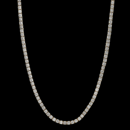8cttw. Lab Grown Tennis Necklace in 14K Yellow Gold