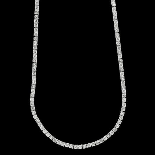 9.52cttw. Lab Grown Diamond Tennis Chain in 14K White Gold 2.5mm 17"