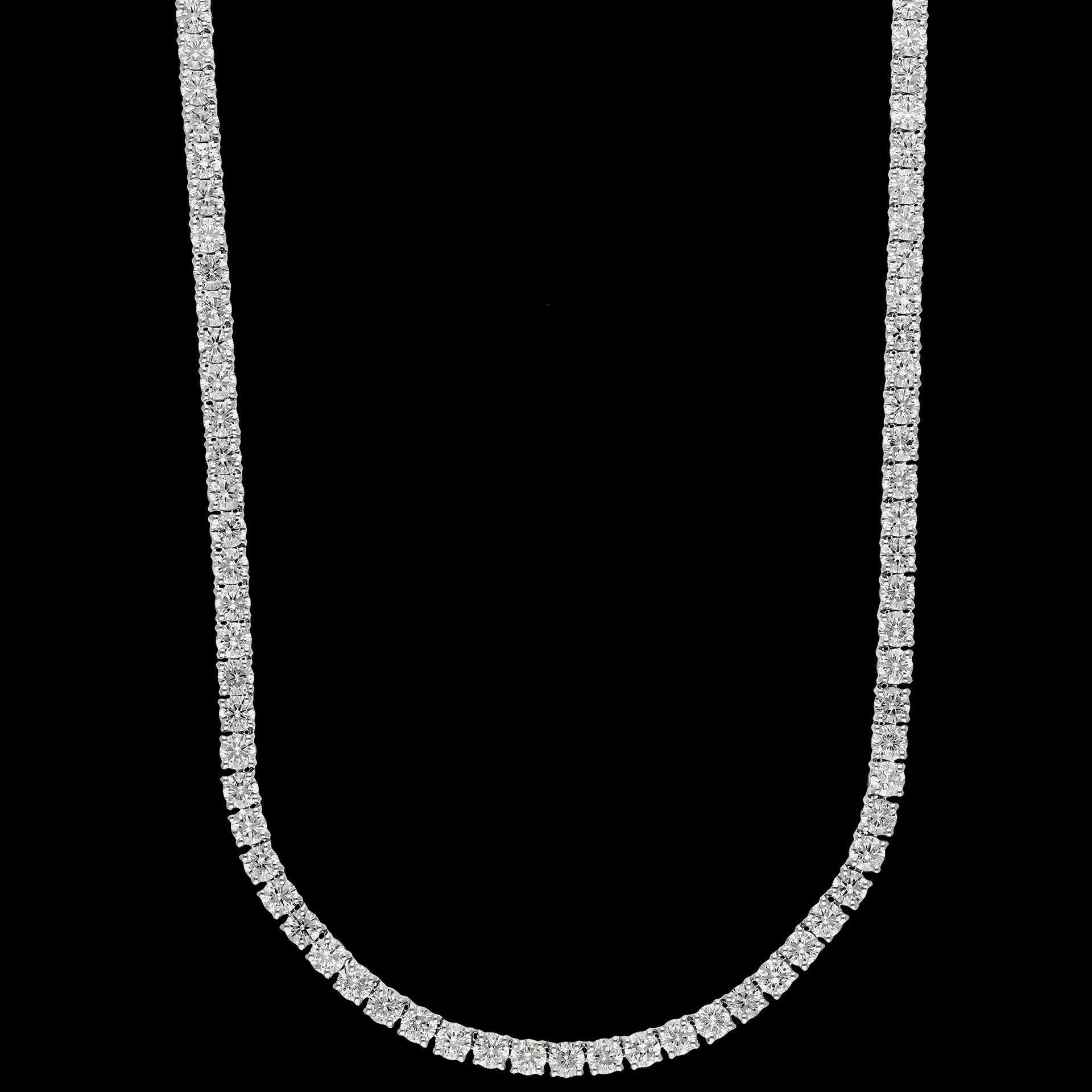 15.68cttw. Lab Grown Diamond Tennis Chain in 14K White Gold 3mm 17"