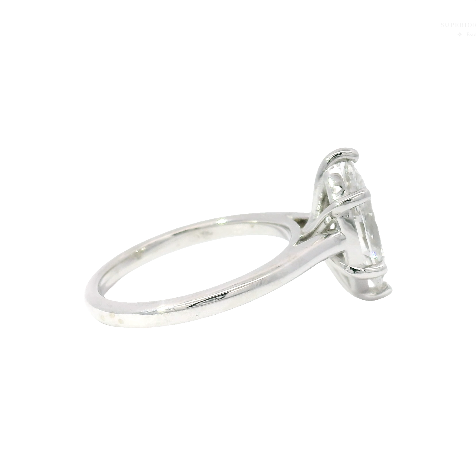 2.0ct. E VS1 Lab Grown Marquise in 14K White Gold Cathedral
