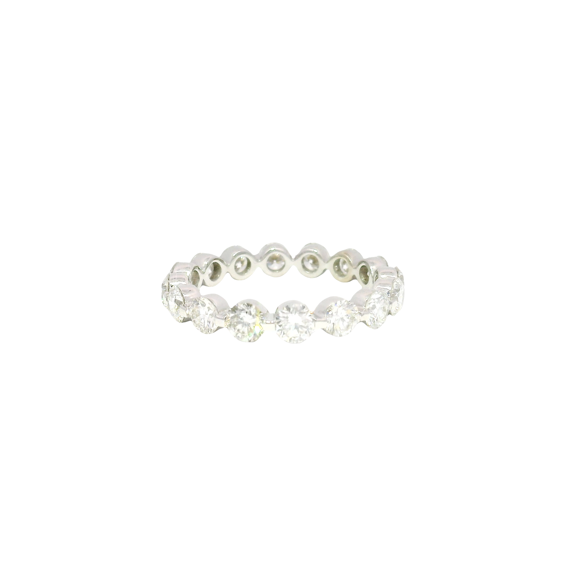 Shared Prong Lab Grown Diamond Band in 14K White Gold