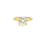 2.56ct. L Color I1 Clarity Enhanced Natural Round Diamond Engagement Ring in 14K Yellow Gold Sz 7.5