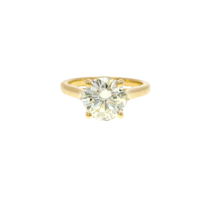 2.56ct. L Color I1 Clarity Enhanced Natural Round Diamond Engagement Ring in 14K Yellow Gold