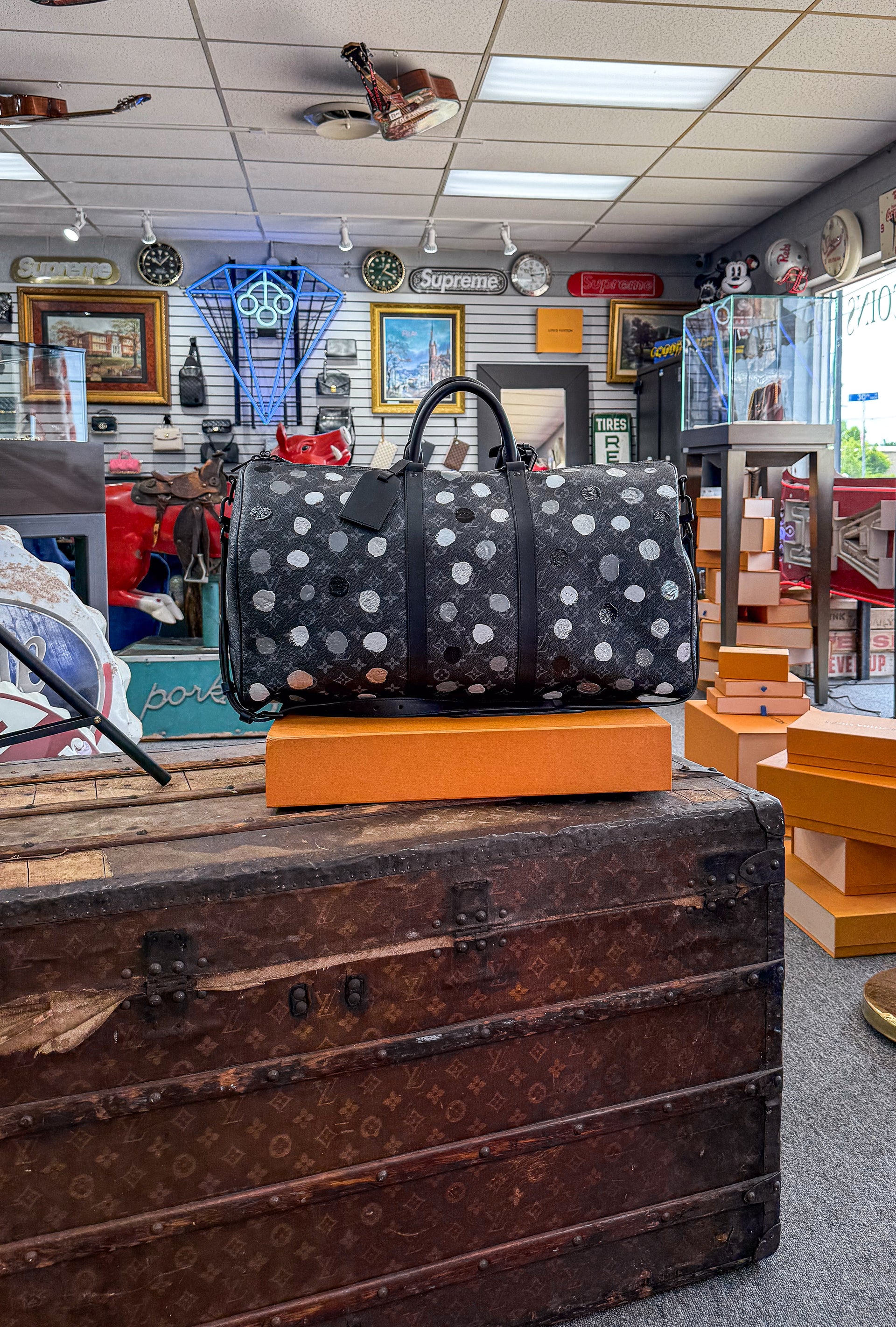 Louis Vuitton LV X YK Monogram Eclipse Keepall