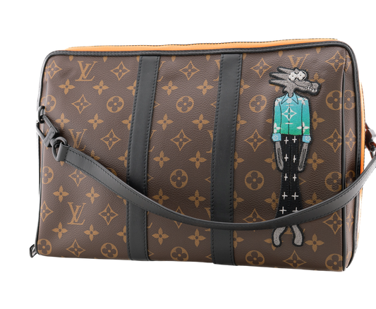 Louis Vuitton Keepall Pouch Monogram Macassar Cartoon Zoom with Friends