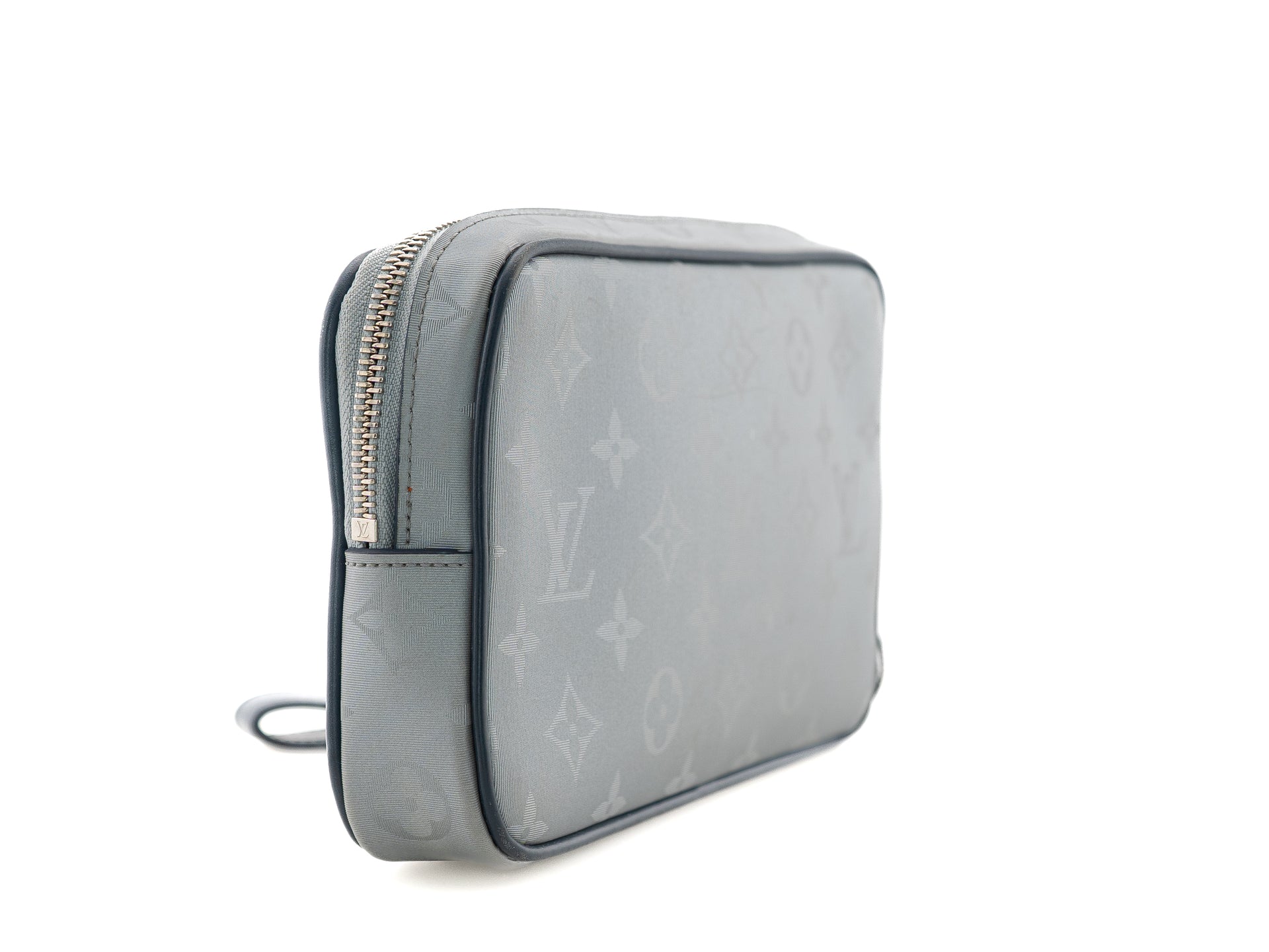 Louis Vuitton Alpha Clutch Monogram Satellite Silver