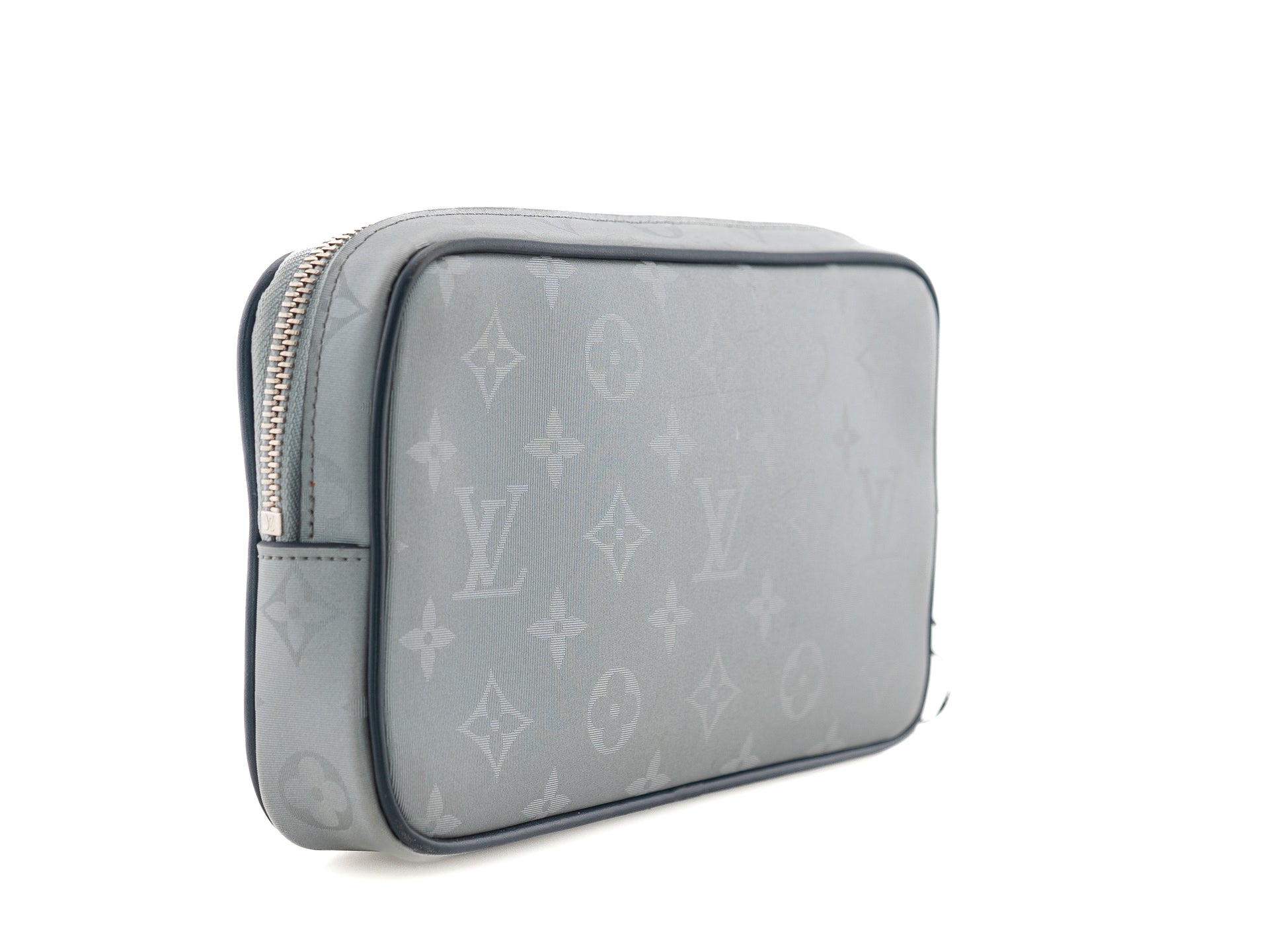 Louis Vuitton Alpha Clutch Monogram Satellite Silver