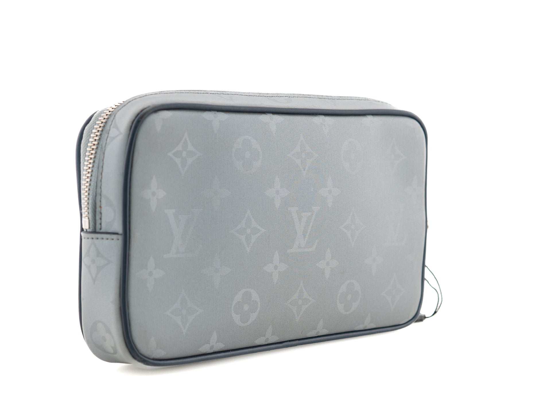 Louis Vuitton Alpha Clutch Monogram Satellite Silver