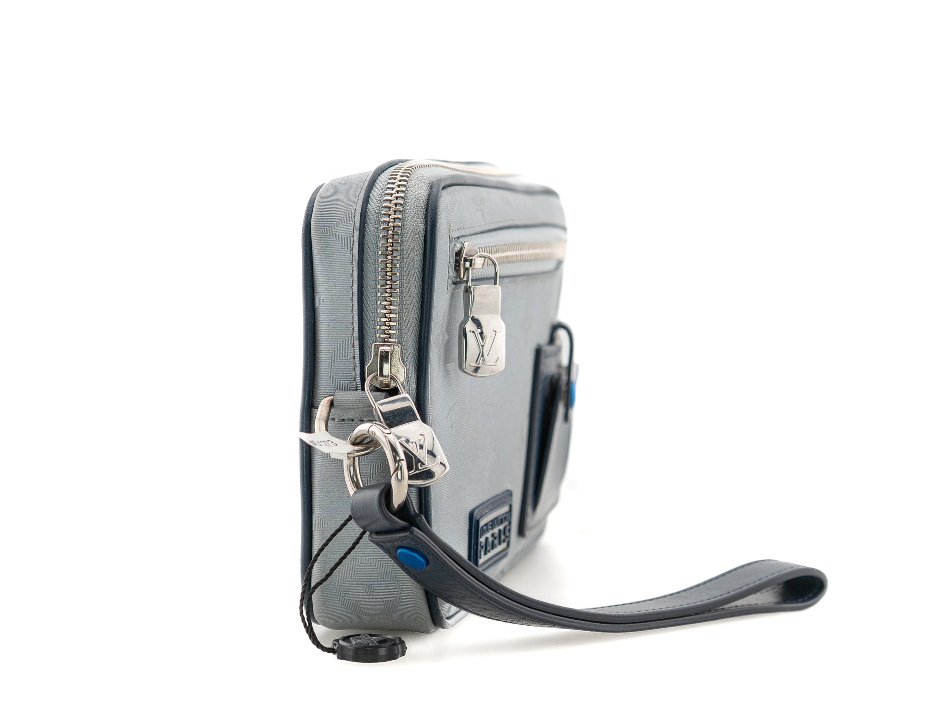 Louis Vuitton Alpha Clutch Monogram Satellite Silver