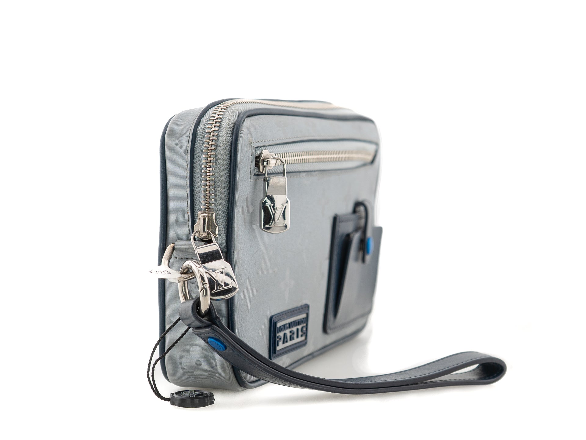 Louis Vuitton Alpha Clutch Monogram Satellite Silver